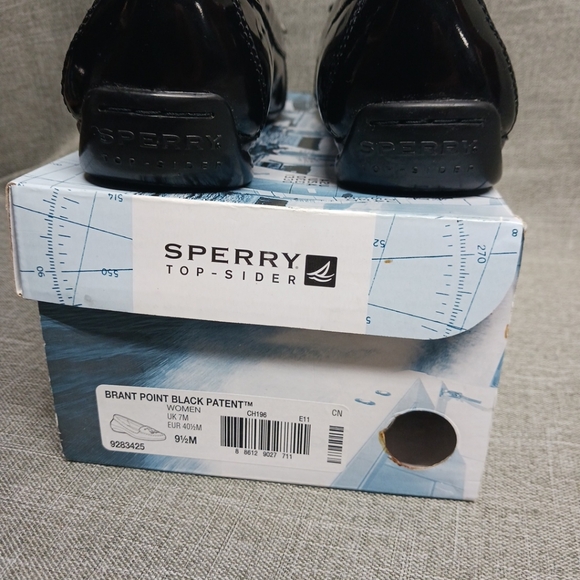 Authentic Sperry top sider brant point black patent women's size 9.5M - Picture 15 of 16